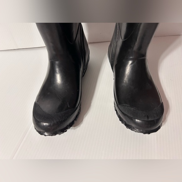 BOGS #52323 ANNE black tall waterproof rain boots women size 7 - Picture 4 of 13